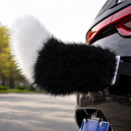 Fluffy Faux Fox Tail Car Ornament, Vehicle Rear Bumper Plush Tail Decor, Cute Auto Exterior Accessory for Car Styling