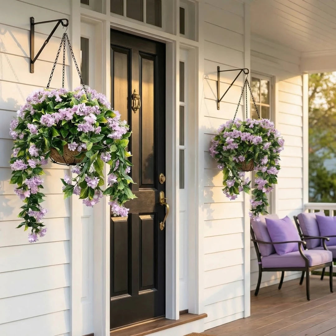 FREE SHIPPING🌸Faux Crepe Myrtle Hanging Baskets – Ultra-Realistic🌸✨(2 pcs)