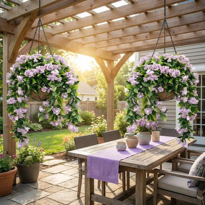 FREE SHIPPING🌸Faux Crepe Myrtle Hanging Baskets – Ultra-Realistic🌸✨(2 pcs)