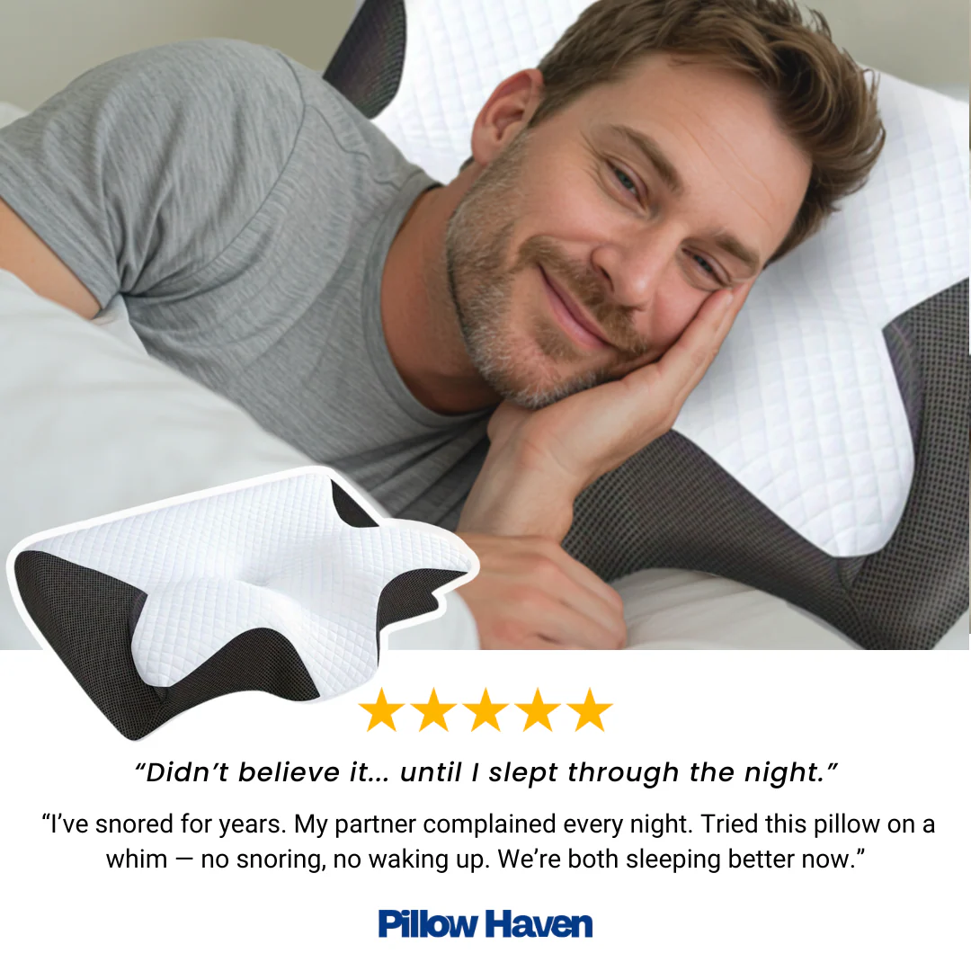 The Pillow That Silences Snoring - By Fixing Your Sleep Posture |  10 Year Sale 60% OFF