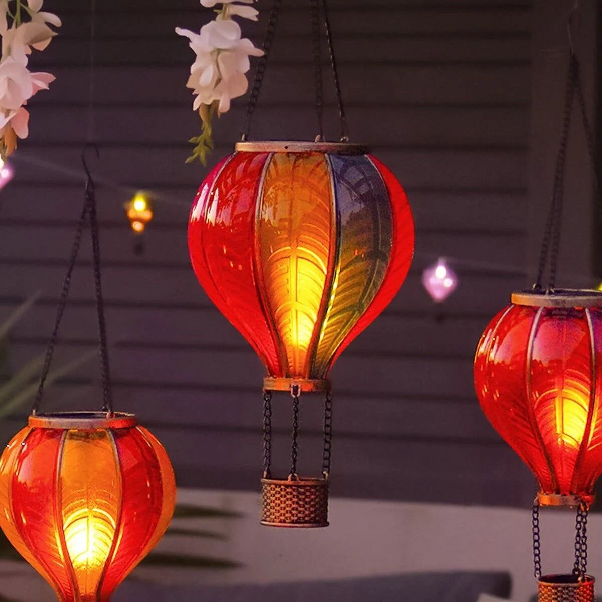 🎁 Free Shipping 🔥Solar Cool Flame XL Hanging Rainbow Balloon Lantern