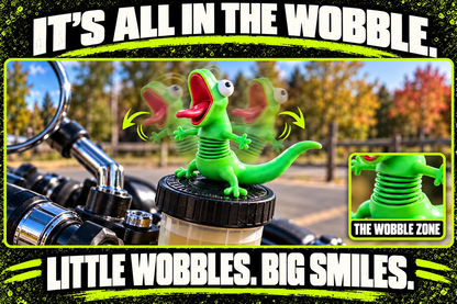 🦎🏍Wobbly Riding Buddy – Car & Motorcycle Decor