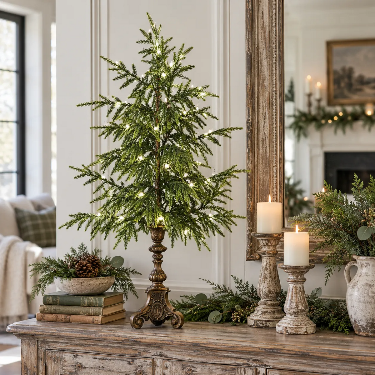 🎄Hot Sale 50%Off🔥Vintage Lighted Norfolk Pine Trees