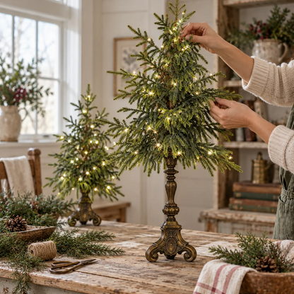 🎄Hot Sale 50%Off🔥Vintage Lighted Norfolk Pine Trees