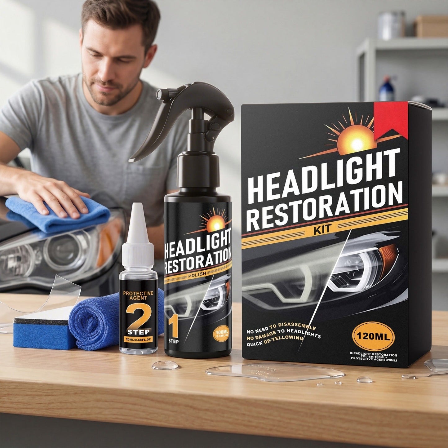 Car Headlight Restoration Kit