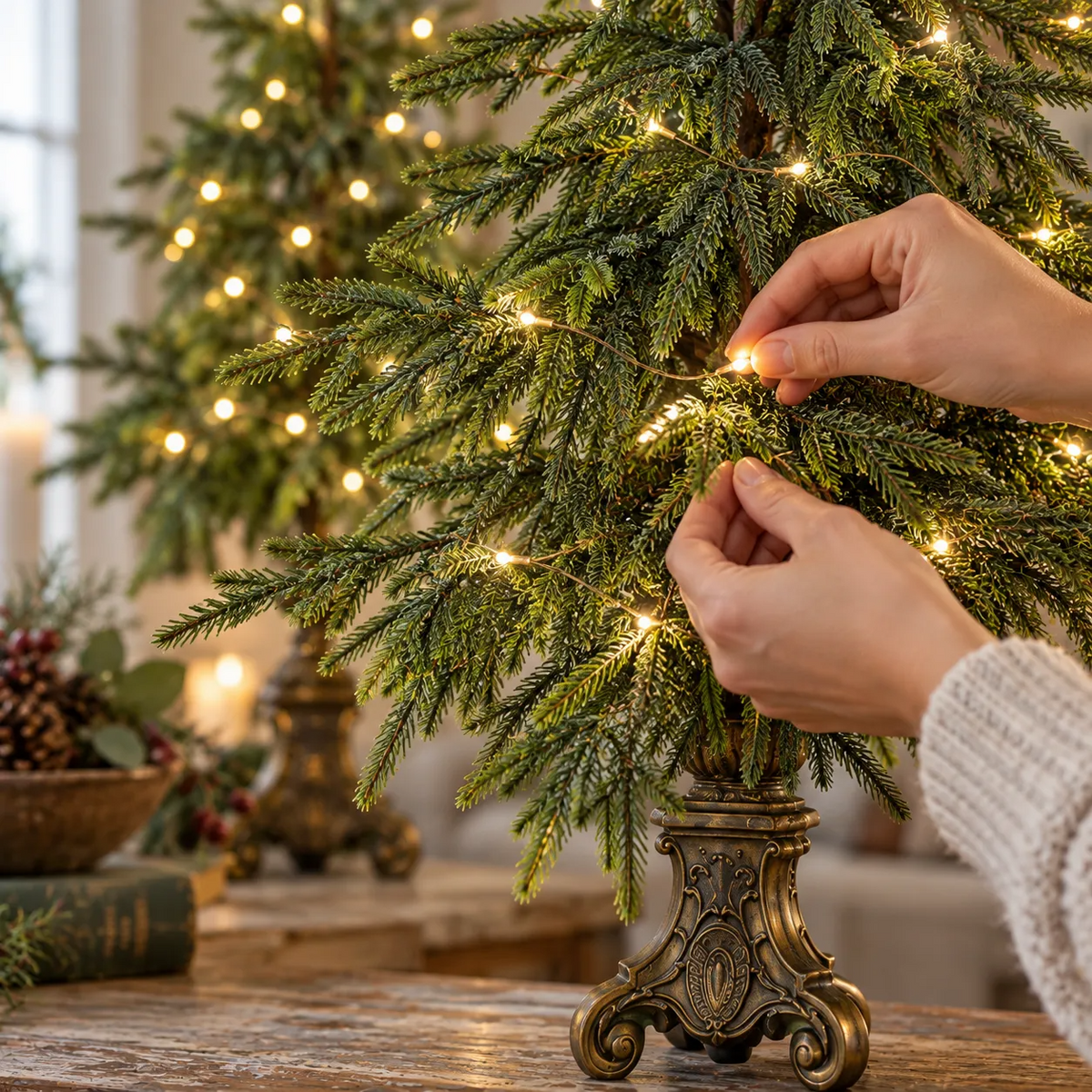 🎄Hot Sale 50%Off🔥Vintage Lighted Norfolk Pine Trees