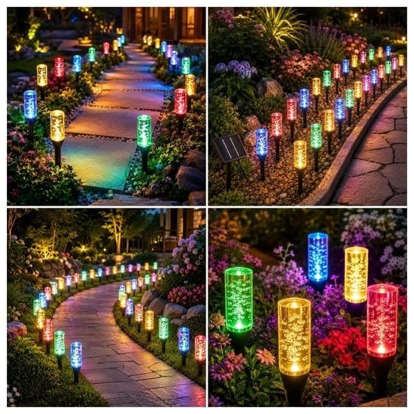 ✨Last Day 49% OFF✨Solar Pathway Lights Outdoor Crystal Bubble