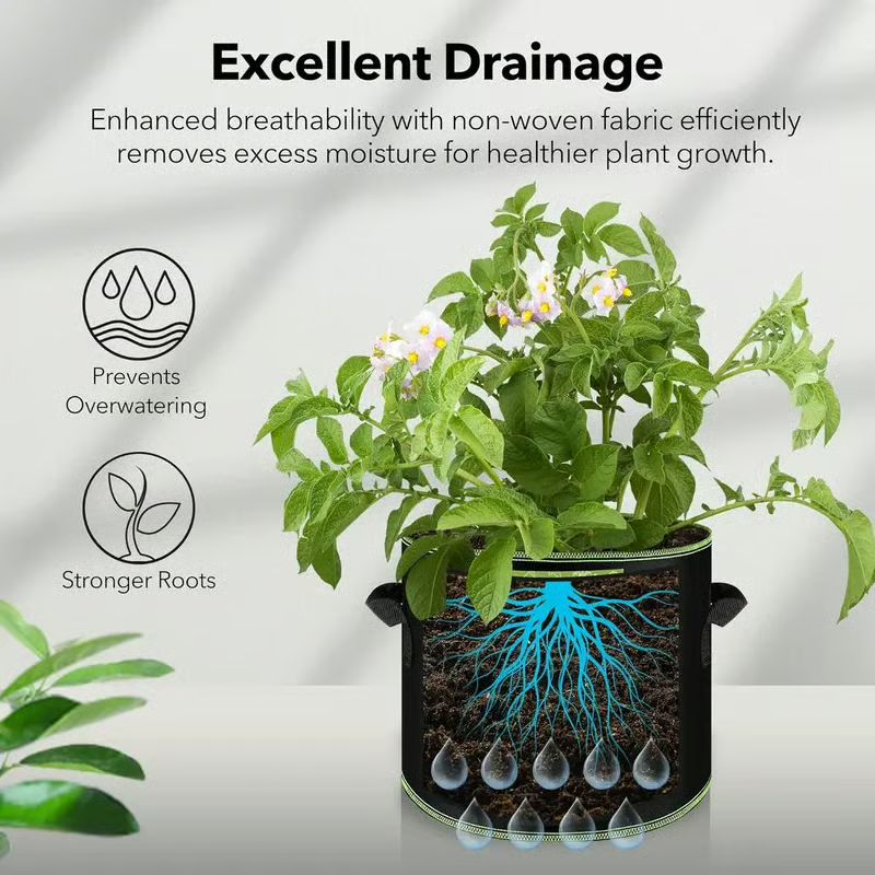 Heavy-Duty Fabric Grow Bags – Breathable Reusable Plant Pots