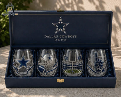 Dallas Cowboys Stemless Whiskey Glass Cup Set