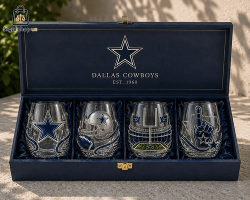 Dallas Cowboys Stemless Whiskey Glass Cup Set