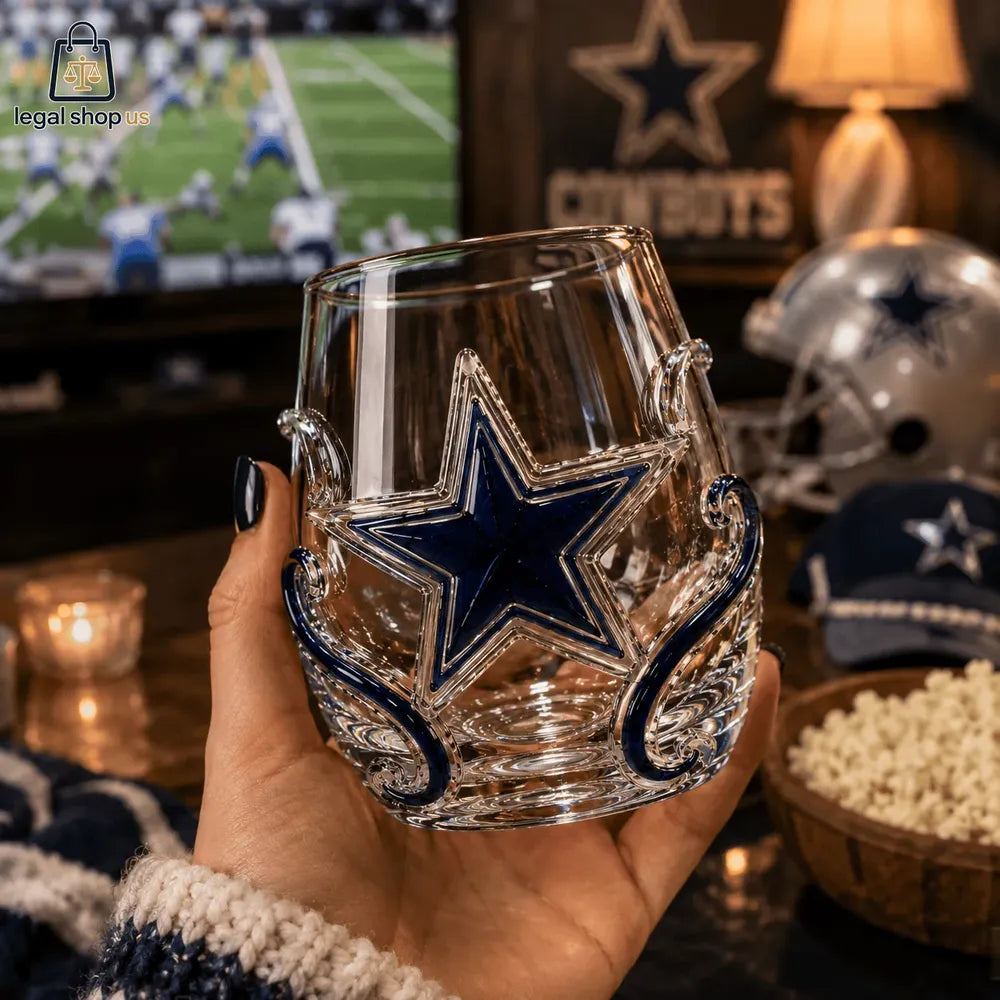 Dallas Cowboys Stemless Whiskey Glass Cup Set
