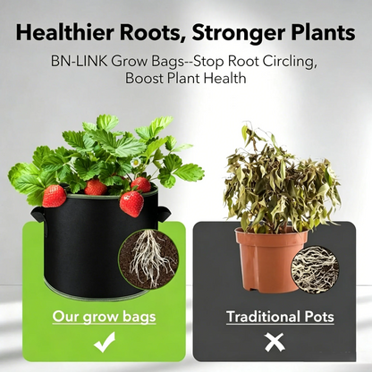 Heavy-Duty Fabric Grow Bags – Breathable Reusable Plant Pots