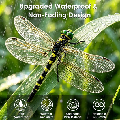 Outdoor Fake Dragonfly Rod Clip, Garden Metal Dragonfly Clip