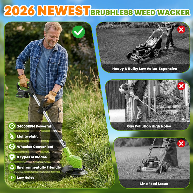 German Precision Craftsmanship 3-in-1 Cordless Lawn Mower with 2×21V Batteries, Eco Emission-Free Electric Grass Cutting Tool