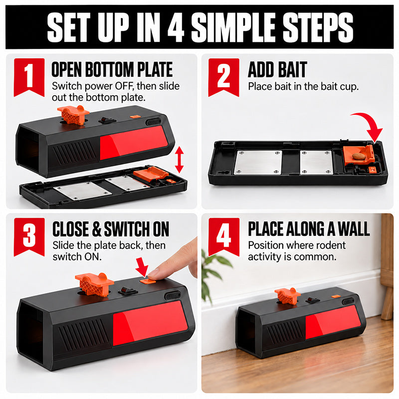 itoolmax electric mouse trap 2 pack using steps