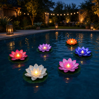 LotusGlow™ Floating Lotus Lights carousel image 1