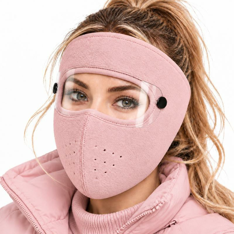 ❄️ Winter Face Cover with Clear Eye Shield – Adjustable Cold Weather Balaclava