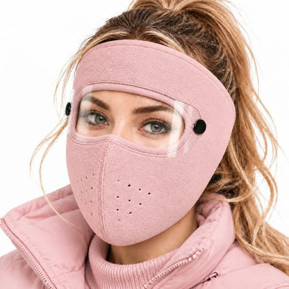 ❄️ Winter Face Cover with Clear Eye Shield – Adjustable Cold Weather Balaclava