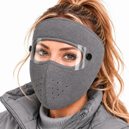 ❄️ Winter Face Cover with Clear Eye Shield – Adjustable Cold Weather Balaclava