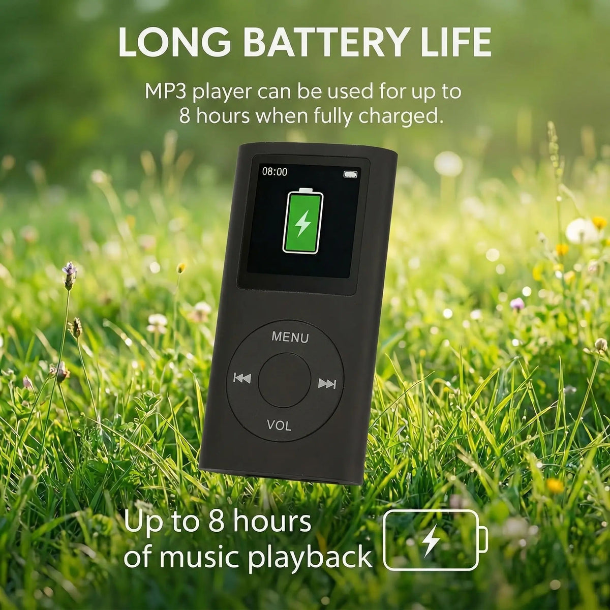 Portable MP3 Player – Compact Digital Music Player with LCD Screen & TF Card Support