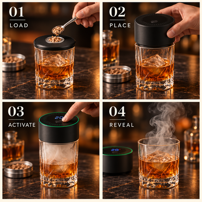 🥃 Electric Whiskey Smoker Kit – Rechargeable, Butane-Free Cocktail Smoke Infuser 🔥