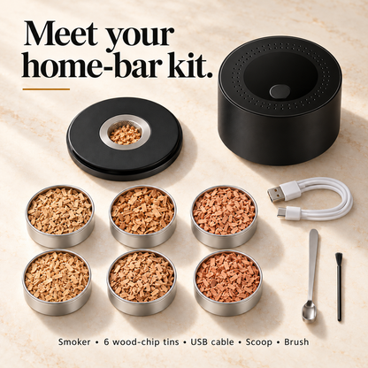 🥃 Electric Whiskey Smoker Kit – Rechargeable, Butane-Free Cocktail Smoke Infuser 🔥