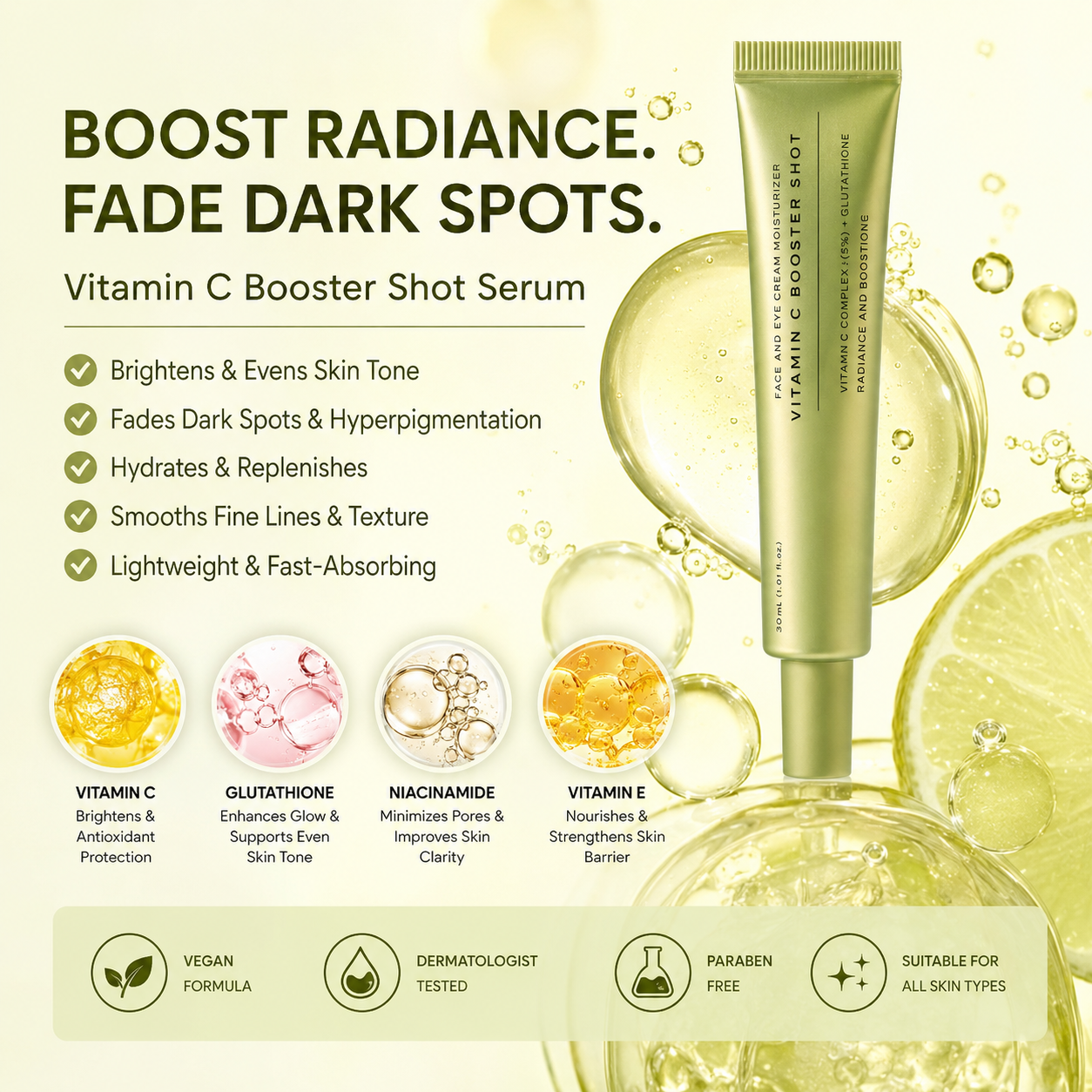 ✨ Vitamin C Booster Serum – Dark Spot & Fine Line Care