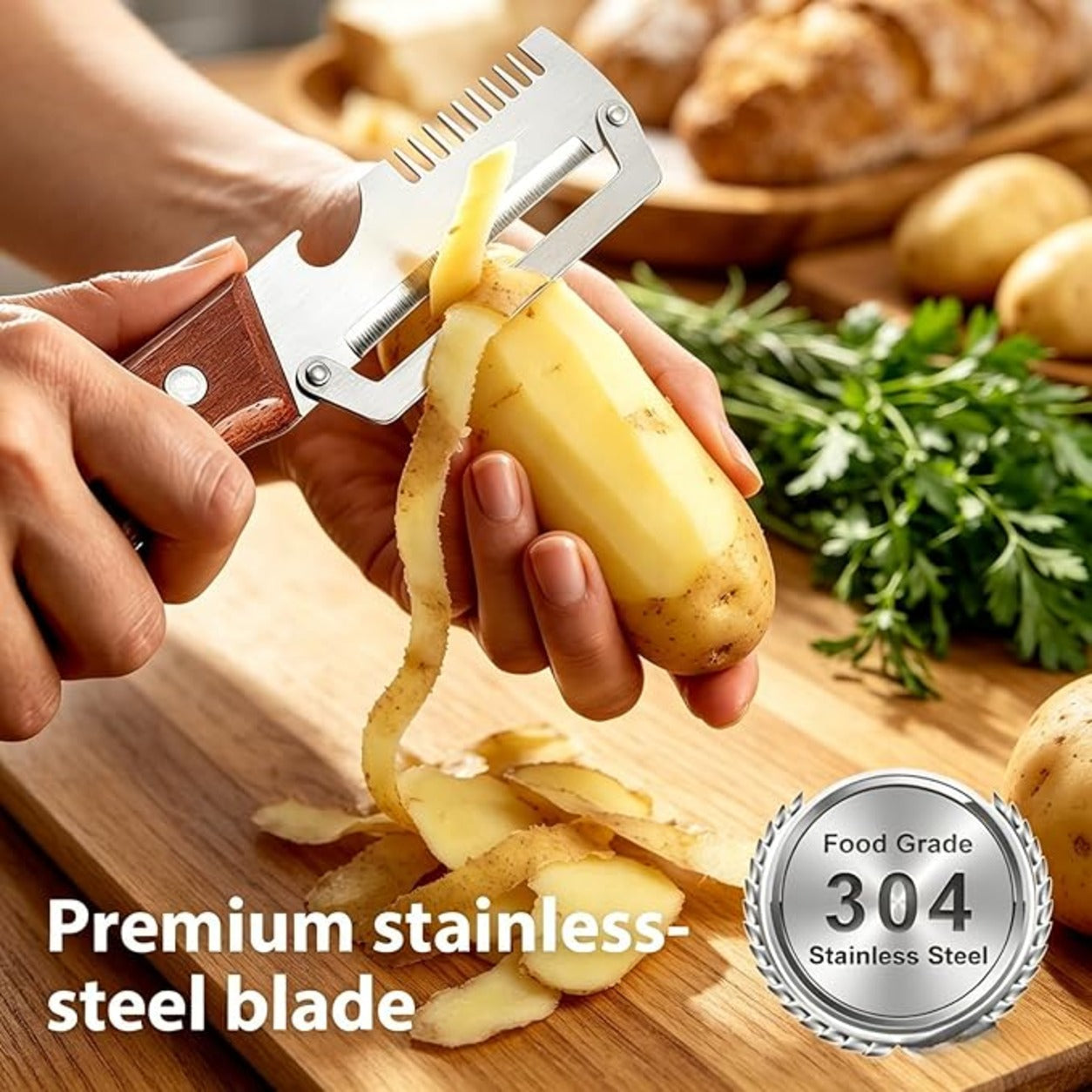 🪵Meat Shredder Claw Tool – BBQ Chicken Puller & Multi-Function Kitchen Shredder with Wooden Handle