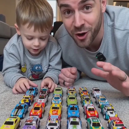 🏎️ 24/48-Car Fold-Out Racing Garage Set – Pull-Back Cars, Light-Up Parking & Portable Track 🎁