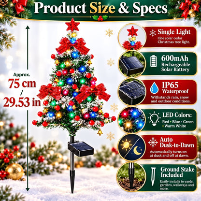 🌱 Solar Cedar Christmas Tree Lights🔥Festive Outdoor Holiday Decor🔥