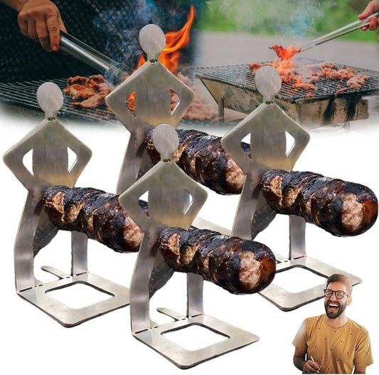 Funny Hot Dog Sausage Stand Holder Portable BBQ Barbecue Rack Roaster Stand
