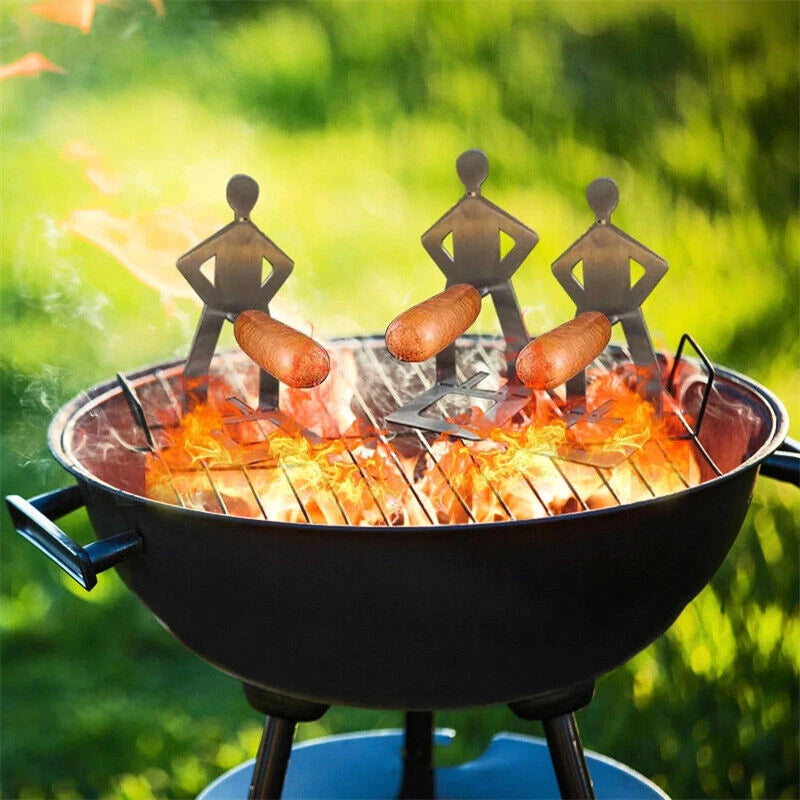 Funny Hot Dog Sausage Stand Holder Portable BBQ Barbecue Rack Roaster Stand
