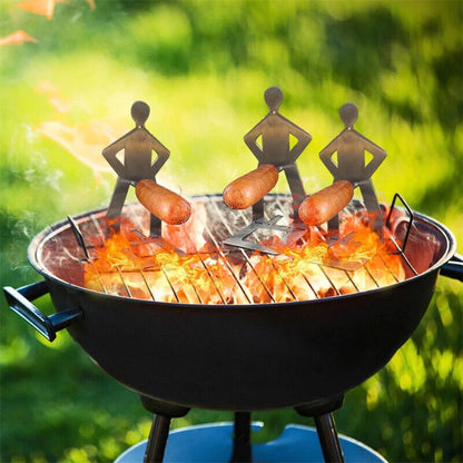 Funny Hot Dog Sausage Stand Holder Portable BBQ Barbecue Rack Roaster Stand