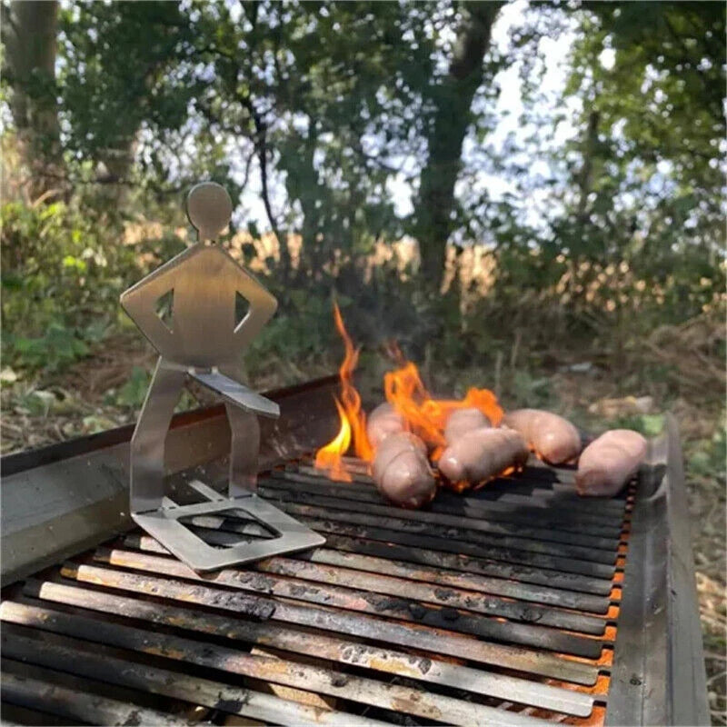Funny Hot Dog Sausage Stand Holder Portable BBQ Barbecue Rack Roaster Stand