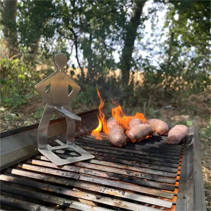 Funny Hot Dog Sausage Stand Holder Portable BBQ Barbecue Rack Roaster Stand
