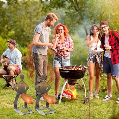 Funny Hot Dog Sausage Stand Holder Portable BBQ Barbecue Rack Roaster Stand