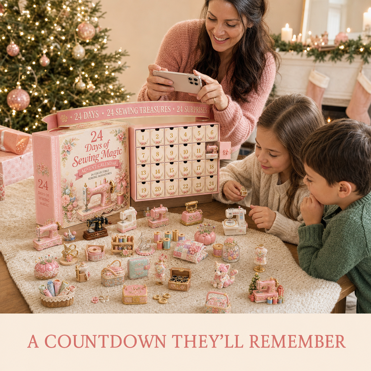 24 Days of Sewing Magic Advent Calendar – 24 Collectible Sewing Miniatures for Crafters, Quilters & Sewing Lovers