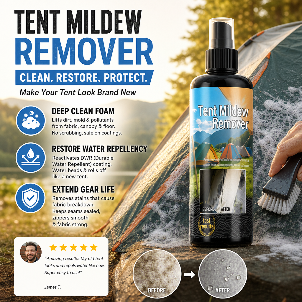 ⛺ Tent Mildew Stain Remover Spray for Outdoor Fabric 🧽