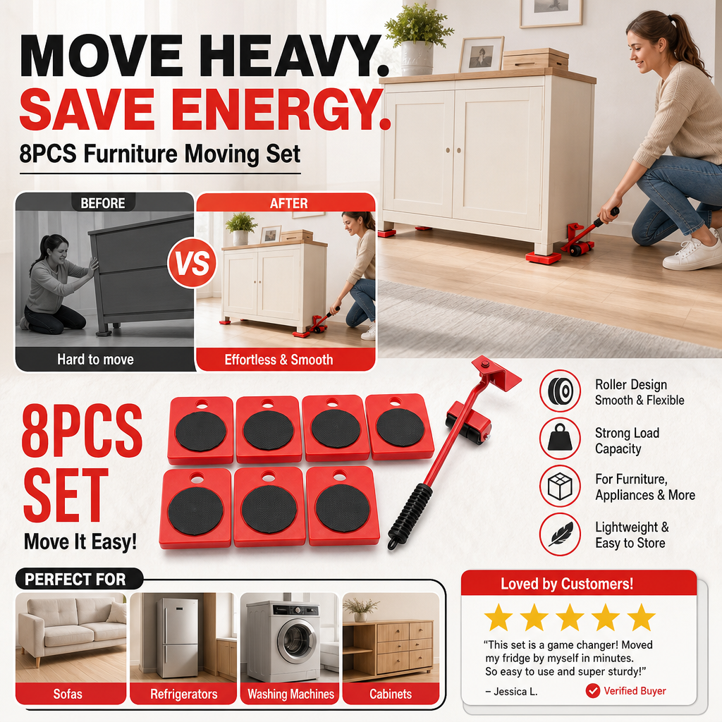 🛋️ Now at half price! 🔄 The ultimate furniture-moving tool—features 360° rotation and a load capacity of up to 800 lbs. 🏠