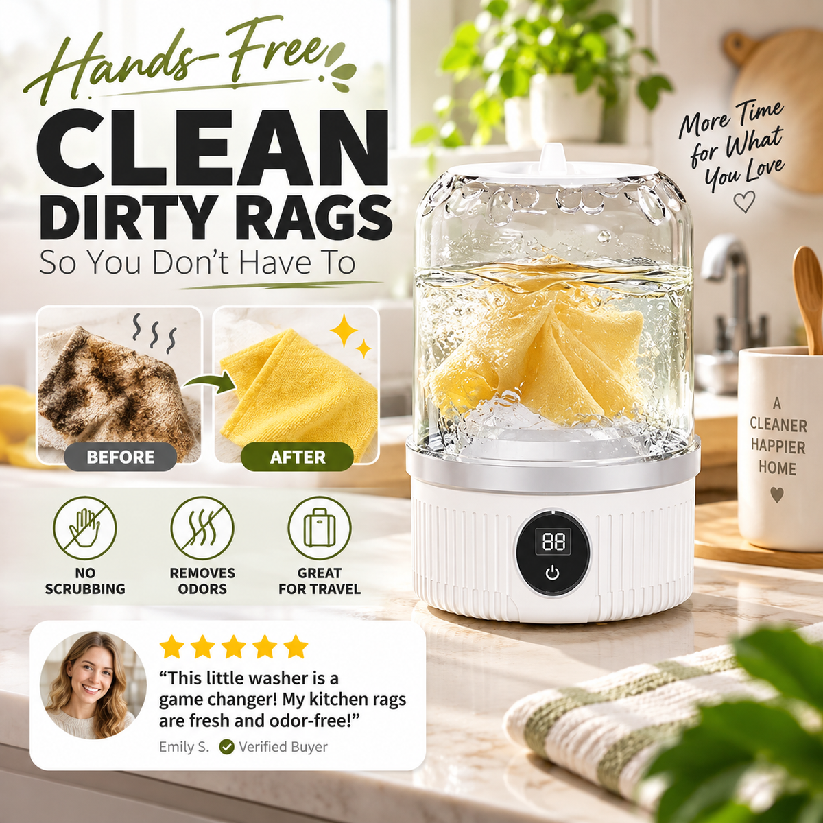 🧺 Mini Portable Cordless Washing Machine - Rechargeable Underwear & Sock Washer ⚡