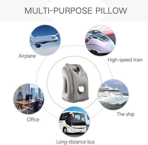✈️LIMITED-TIME 50% OFF!💨Inflatable Travel Pillow | 360° Support – Soft Flocking, Quick Inflate, Compact