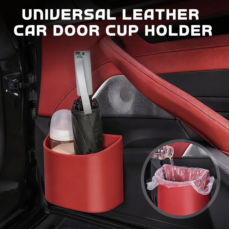 🚗🧺 50% OFF! Leather Car Door Cup Holder – Wide‑mouth opening, easy reach for drinks & phone