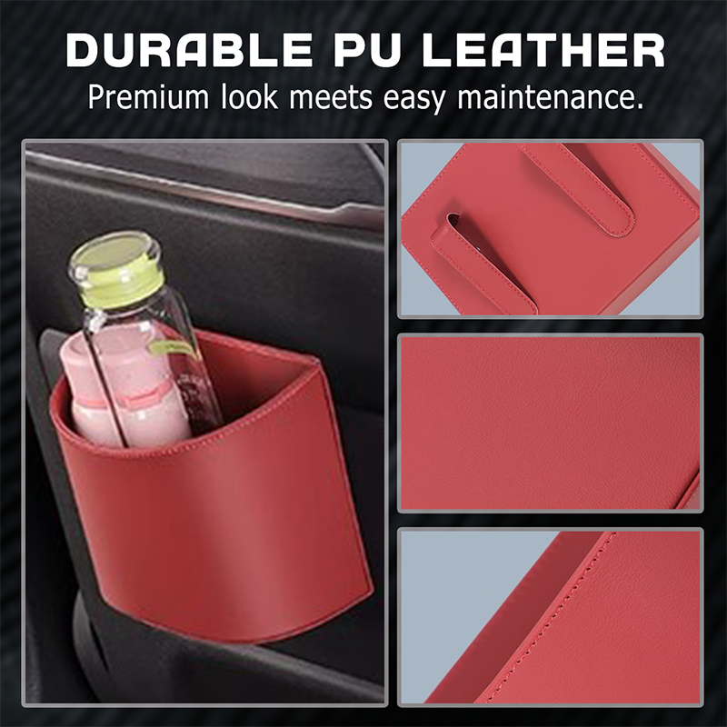 🚗🧺 50% OFF! Leather Car Door Cup Holder – Wide‑mouth opening, easy reach for drinks & phone