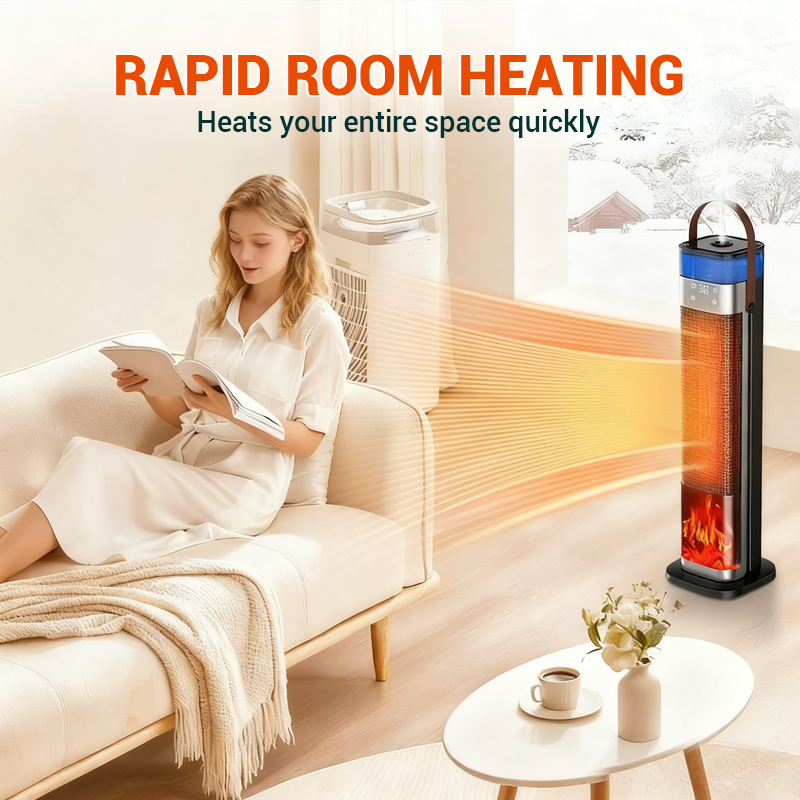 2-in-1 Heizgerät und Luftbefeuchter, 1500 W tragbarer Elektroheizer mit Befeuchtungsfunktion, Fernbedienung, Kippschutz, 3-stufige Leistungsregelung, 3D-Flammeneffekt, ideal für Schlafzimmer und Büros.
