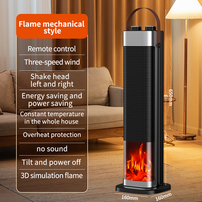 2-in-1 Heizgerät und Luftbefeuchter, 1500 W tragbarer Elektroheizer mit Befeuchtungsfunktion, Fernbedienung, Kippschutz, 3-stufige Leistungsregelung, 3D-Flammeneffekt, ideal für Schlafzimmer und Büros.