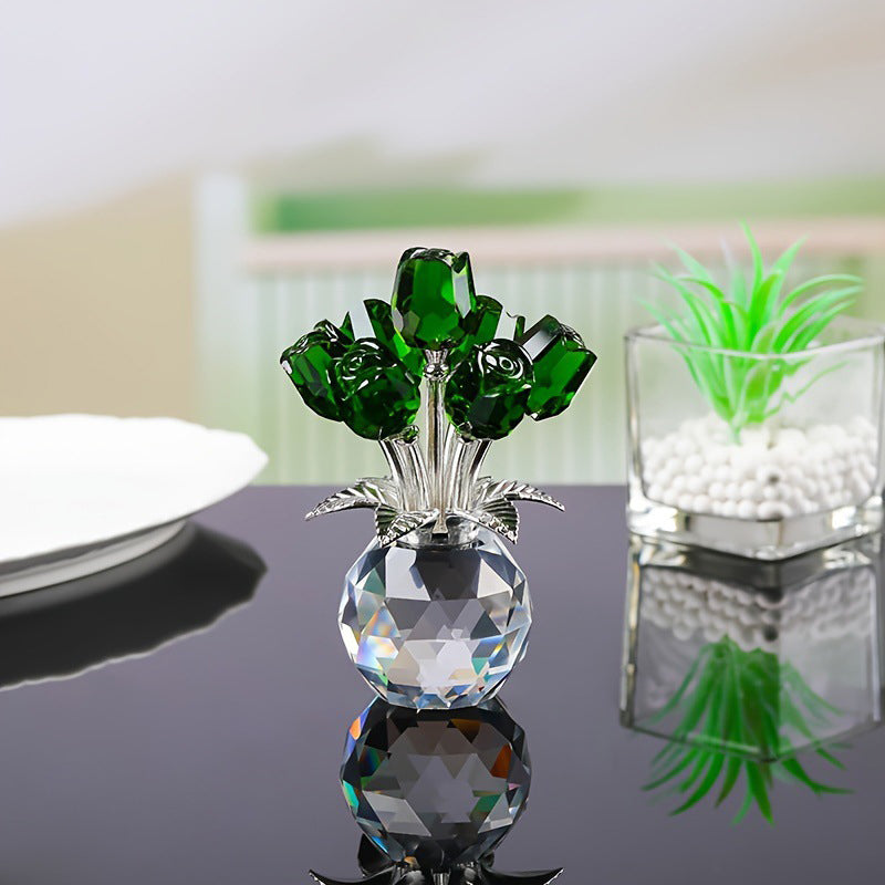 🔥Mother‘s Day 50% OFF🔥🔮Everlasting Crystal Rose Flower Figurine in Vase