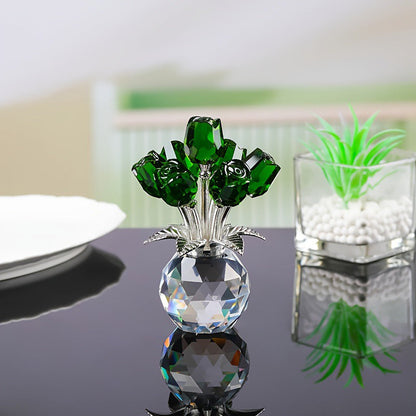 🔥Mother‘s Day 50% OFF🔥🔮Everlasting Crystal Rose Flower Figurine in Vase