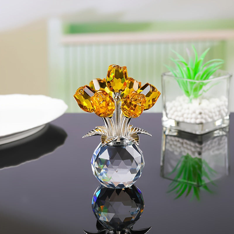 🔥Mother‘s Day 50% OFF🔥🔮Everlasting Crystal Rose Flower Figurine in Vase