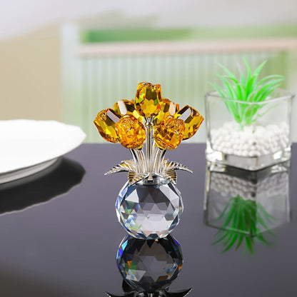 🔥Mother‘s Day 50% OFF🔥🔮Everlasting Crystal Rose Flower Figurine in Vase