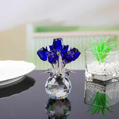 🔥Mother‘s Day 50% OFF🔥🔮Everlasting Crystal Rose Flower Figurine in Vase